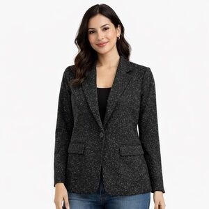 Women's Liz Claiborne Blazer Black/Gray Speckled Size M